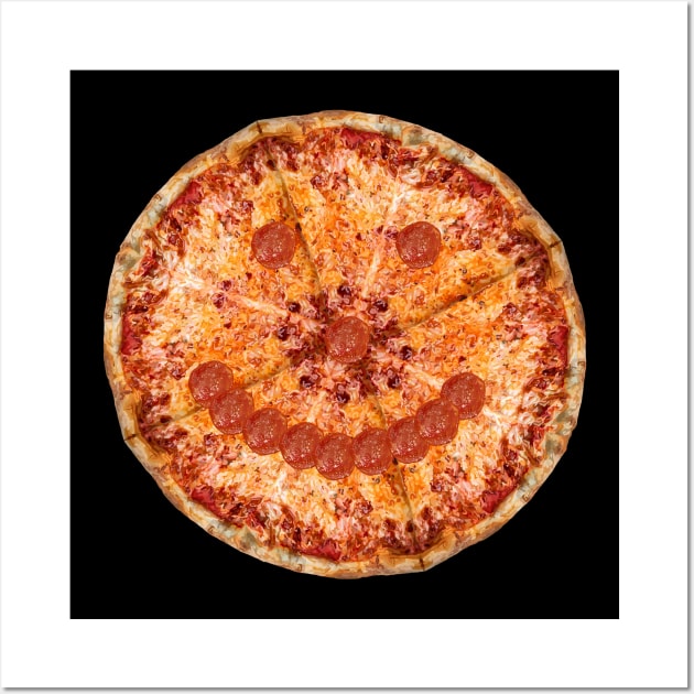 Smiling Pepperoni and Cheese Pizza Pie Face Wall Art by Art by Deborah Camp